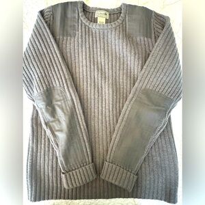 LLBean 100% Merino Lamb’s Wool Commando Crewneck Sweater Women’s Small Gray EUC